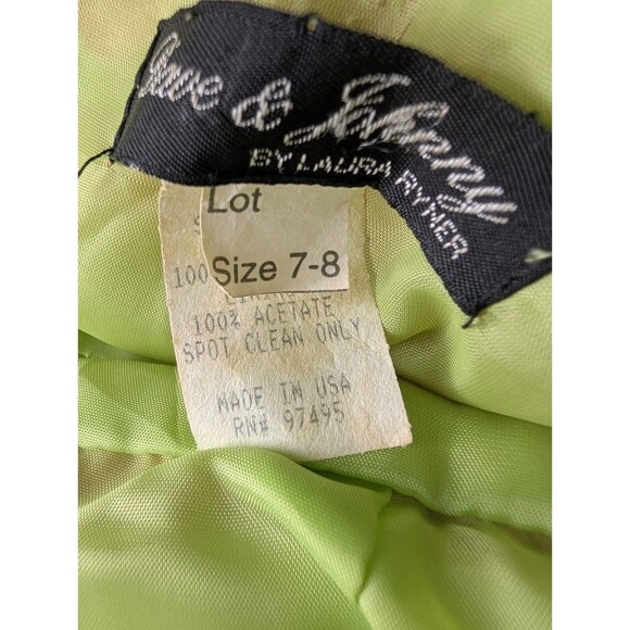 DAVE & JOHNNY by Laura Ryner Vintage Beaded Floral Lace Slip Dress 7 / 8 - Picture 12 of 13